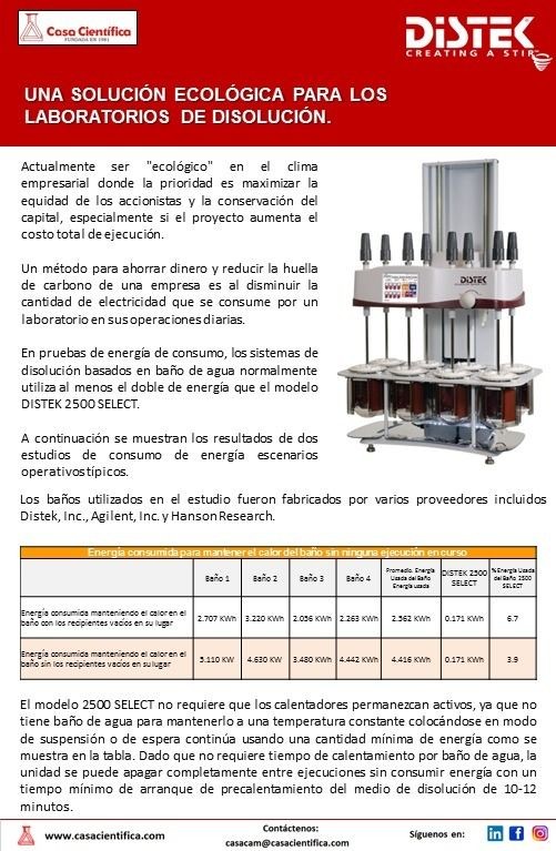 DISTEK UNA SOLUCIÓN ECOLÓGICA PARA OS LABORATORIOS DE DISOLUCIÓN