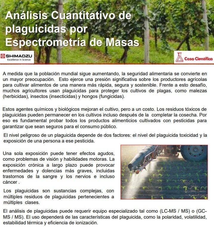 Análisis Cuantitativo de plaguicidas por Espectrometría de Masas