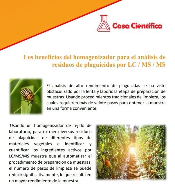 Los beneficios del homogenizador para el análisis de residuos de plaguicidas por LC / MS / MS